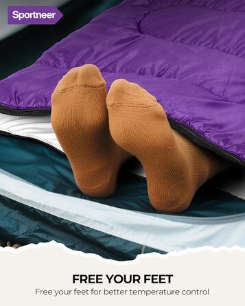 Сплячий мішок Sportneer для кемпінгу: 3-4 сезонний, легкий, компактний, для дорослих