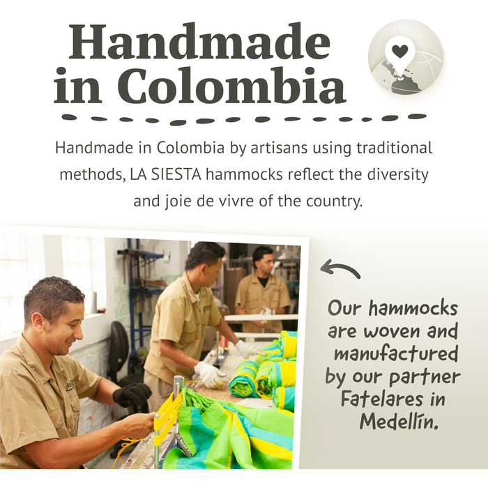 Гамак LA SIESTA® Brisa - класичний, ручної роботи з Колумбії, 160 см, блакитний Sea Salt