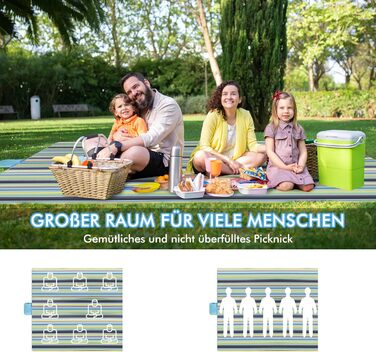 Плед для пікніка Muyans 300x200 см, XXL, вологостійкий, складаний, з ручкою для саду, пляжу, кемпінгу