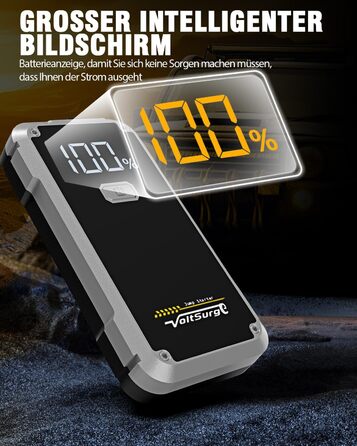 Powerbank Starthilfe VoltSurge 5000A: пусковий пристрій для авто 12V, 7.0L бензин/5.5L дизель, з LED ліхтариком