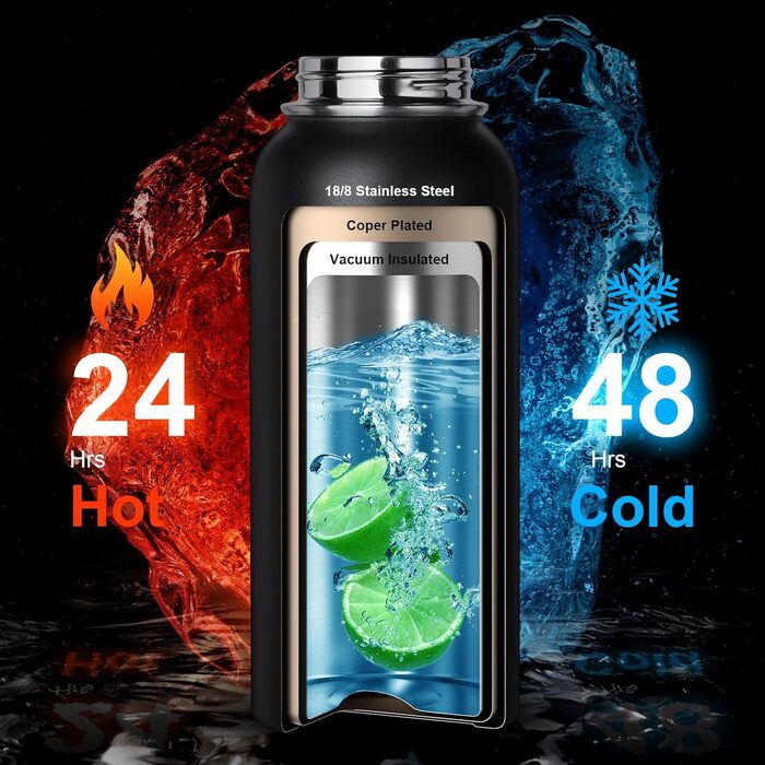 OneTigris Stainless Steel Water Bottle, 0.9L High Capacity, Insulated Sports Bottle for Cycling, Camping, Yoga, Gym, Softair, 32oz