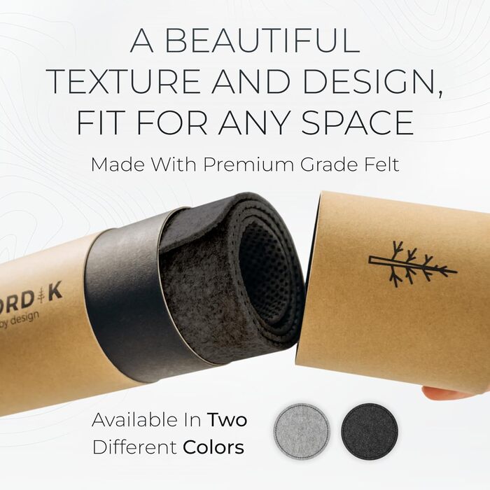 Килимок для столу Nordik Große Filz, антрацит, 89x43 см - повне покриття, під клавіатуру та мишу, захист поверхні для офісу