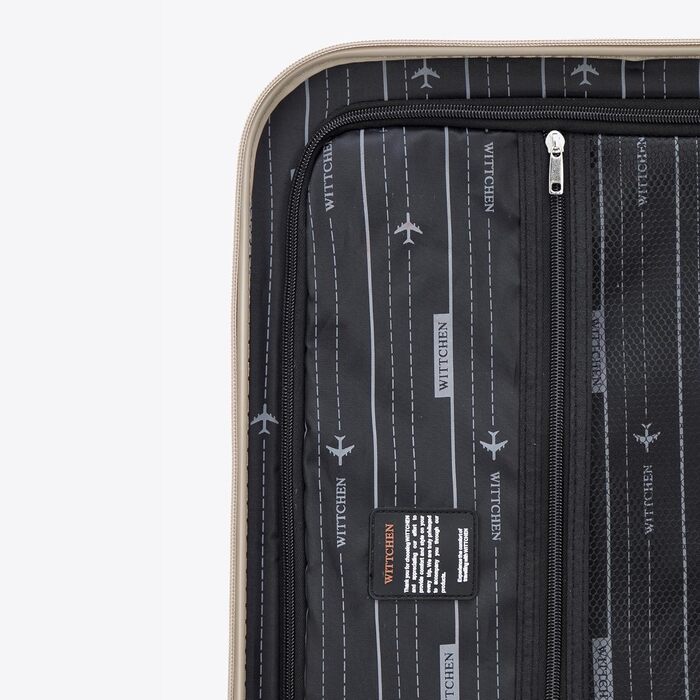 Чемодан на колесах Wittchen Groove Line L, великий, з ABS-пластику, з кодовим замком, 4 колеса, чорний (набір 3шт.)