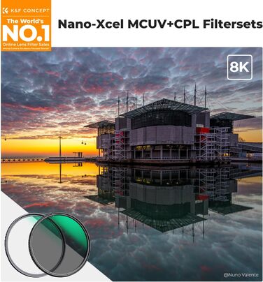 Набір фільтрів K&F Concept Nano X-Serie 58mm: поляризаційний фільтр, UV-фільтр, кришки об'єктива (2 шт.), серветки для чищення (3 шт.)