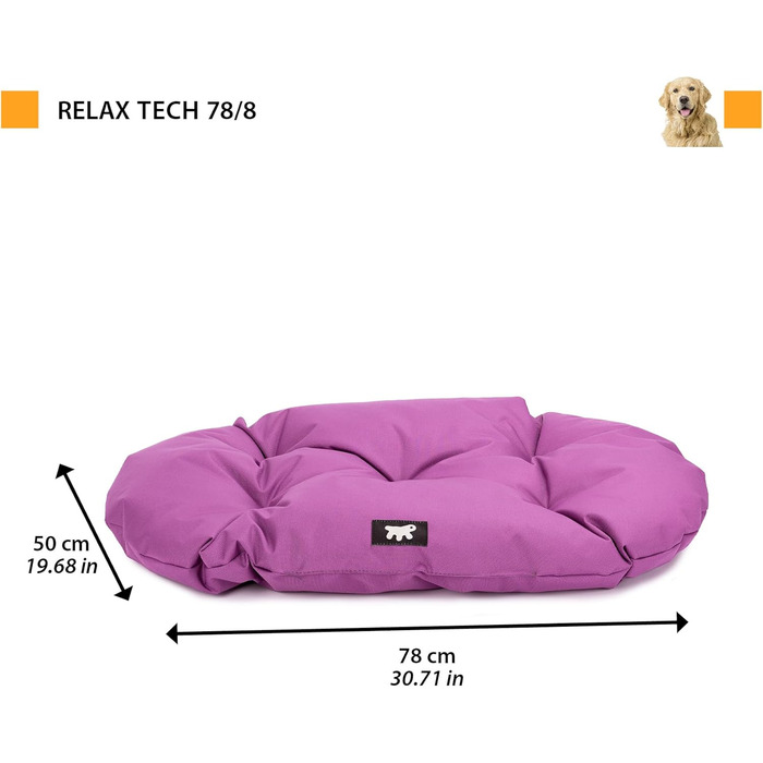 Крісло-ліжко для собак великих порід Ferplast: ортопедичне, знімний чохол, водонепроникне, 110 x 70 x 8 см, фіолетовий