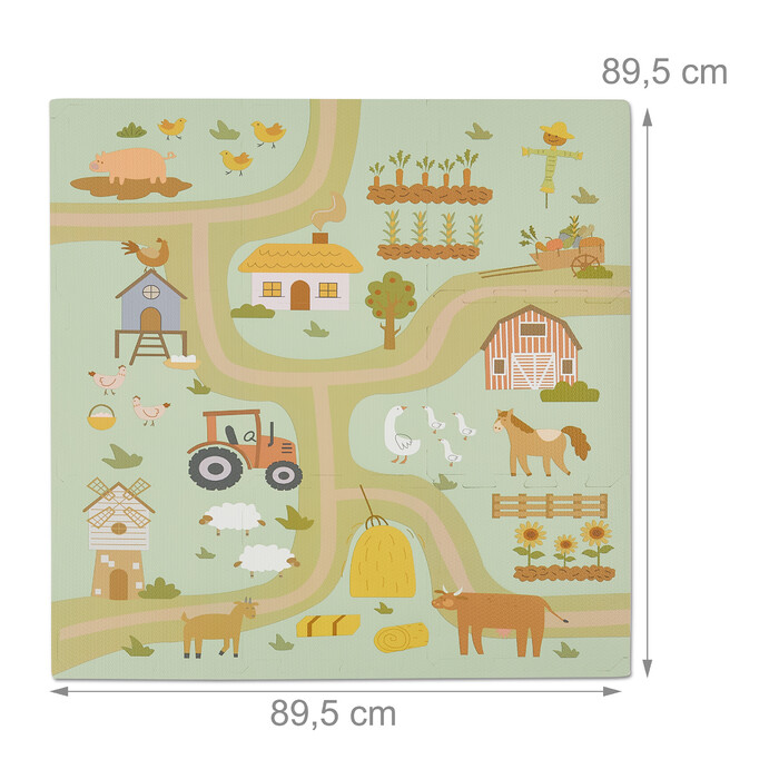 Relaxdays Puzzle Mat Farm