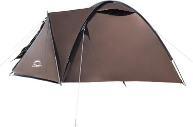 Намет кемпінговий Campingzelt 3-4 особи двошаровий, водонепроникний, з москітною сіткою, затемненим внутрішнім простором та сумкою для транспортування (коричнево-сірий)