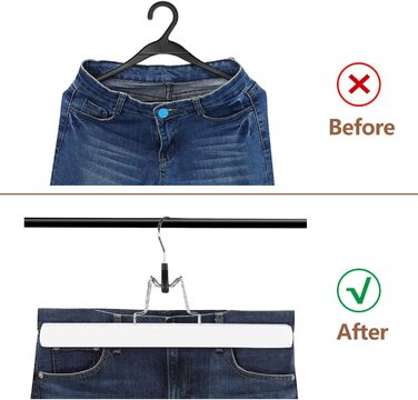 Дерев'яні вішалки для штанів AMKUFO з кліпсами (12 шт.), антиковзні вішалки для спідниць, фіксатори для штанів, надійні вішалки з масивного дерева, поворотний 360° гачок (білий/розкішний сад)