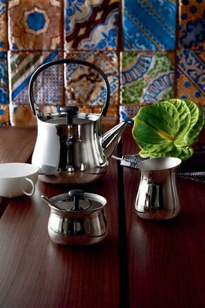 Alessi Sugar Bowl, Stainless Steel, Silver, 12 x 9 x 33.5 cm