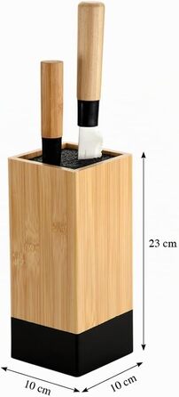 Підставка для ножів KESPER з бамбука та пластику, коричневий/чорний, 10x10x23 см, арт. 58030