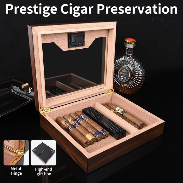 Вологозберігаючий вологомір для сигар ручної роботи на 25-35 сигар - ідеальний подарунок для чоловіків
