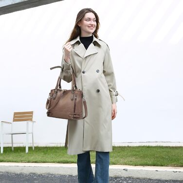 Сумка жіноча VINBAGGE PU шкіра, шопер, вінтажний стиль, для офісу та на кожен день (кава)