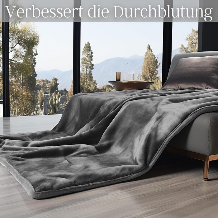 Електрична ковдра Steinborg з підігрівом, 180x130 см, 9 температурних режимів, таймер, пульт ДУ, прання 30°C