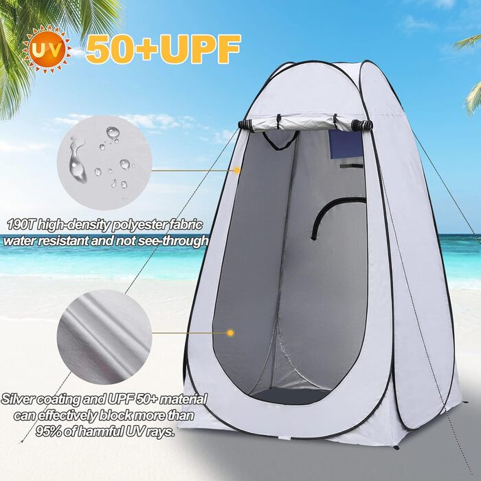 Pop-Up Privacy Tent - Portable Shower & Changing Tent for Beach, Camping, Fishing, Hiking - Waterproof, UV Protection, with Carry Bag