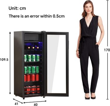Холодильник міні з морозильною камерою, чорний, 128 л. (70 л + 6 л морозилка)