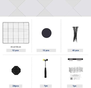 Клітка для дрібних тварин SONGMICS LPI01H, металева, 143 x 73 x 46 см, чорна