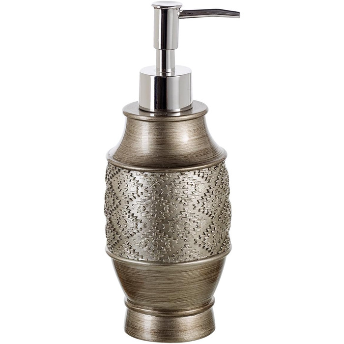 Набір аксесуарів для ванної кімнати Creative Scents – 6 предметів: дозатор для мила, мильниця, попільничка, тримач для зубних щіток, кришка для серветок (срібний)