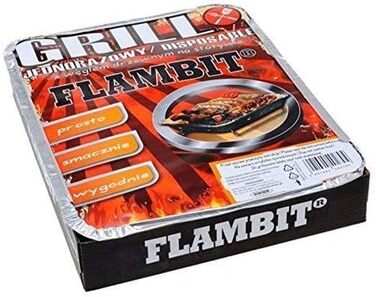 Одноразовий гриль Flambit to go з підпалом, деревне вугілля, алюмінієва форма, 6 шт