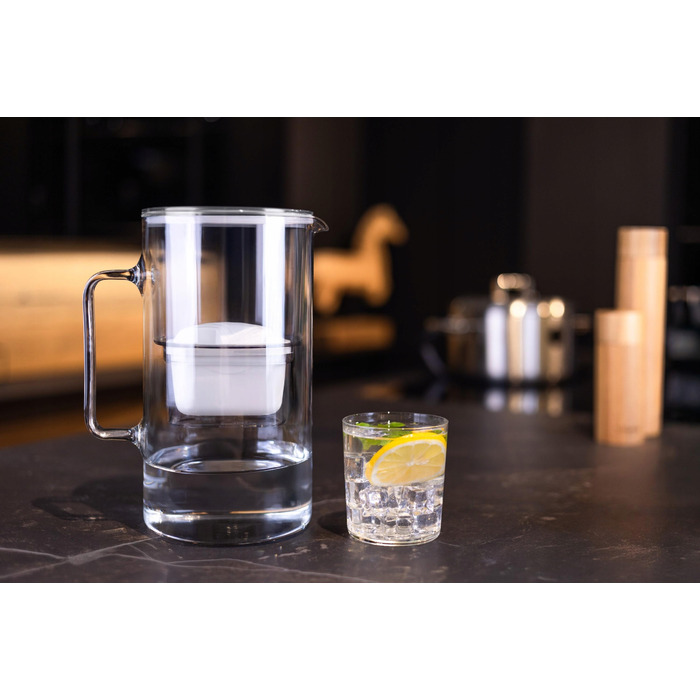 Скляний фільтр-кувшин Wessper D2 BOROSILICATE 3л, сірий + 3 фільтри