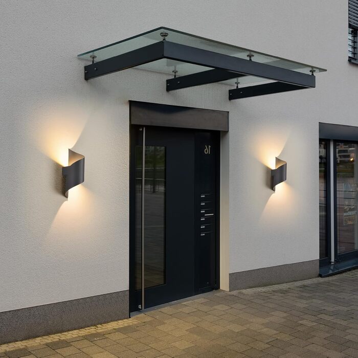 LED-стінна лампа для внутрішнього та зовнішнього використання, 10W, IP65, тепле біле світло 3000K, сучасний дизайн, декоративне освітлення для саду, вітальні, спальні, темно-сірий колір