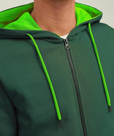 Чоловіча куртка-худі JACK & JONES Mae однотонна, Trekking Green (Green Gecko), розмір XL