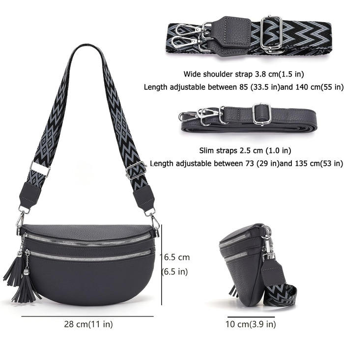 Сумка-бананка жіноча бежева через плече середнього розміру кросбоді з відділенням для карток та 2 ремінцями - ідеальна для міста!