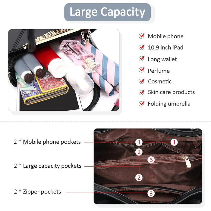 Сумка жіноча DIRRONA велика – сумка через плече та шопер з квітковою вишивкою та помпонами, ідеальна для роботи, відпочинку, подорожей, офісу, вечірок та весіль, колір сірий