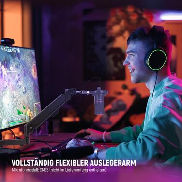 NEEWER Мікрофонний кріплення-тримач MS002 з низьким профілем, 360° обертання, для подкастів, геймінгу, стрімінгу, з каналом для кабелів та серветкою для чищення