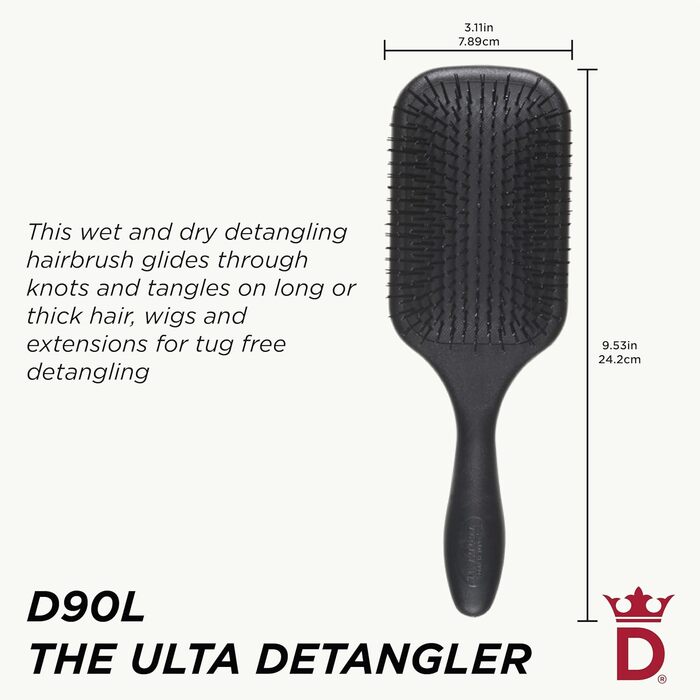 Щітка для волосся Denman D90L Tangle Tamer Ultra для довгих та густих волосся, чорна