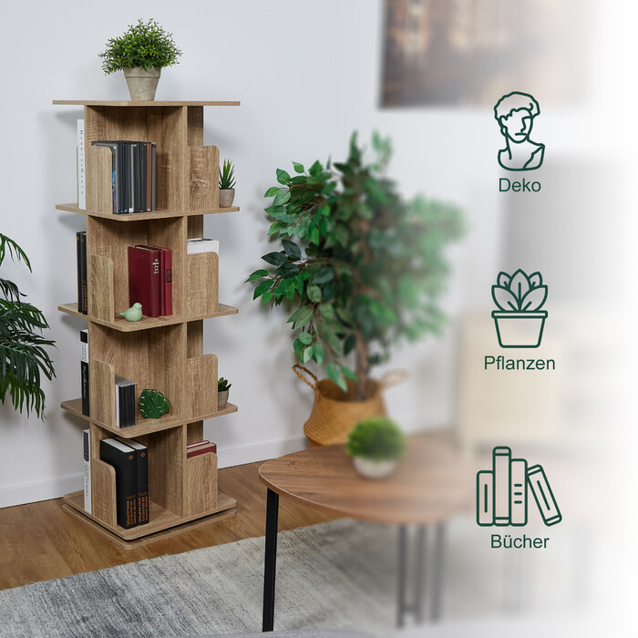 Relaxdays Bookshelf, Square, Wood-Look