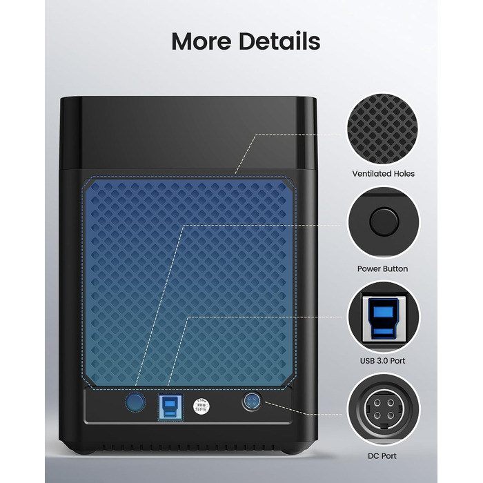 Зовнішній HDD-корпус ORICO DS500U3 на 5 слотів USB 3.0 для SATA HDD 3.5