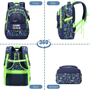 Набір шкільних рюкзаків Makukke для підлітків, геймерський дизайн, з ланч-боксом та пеналом