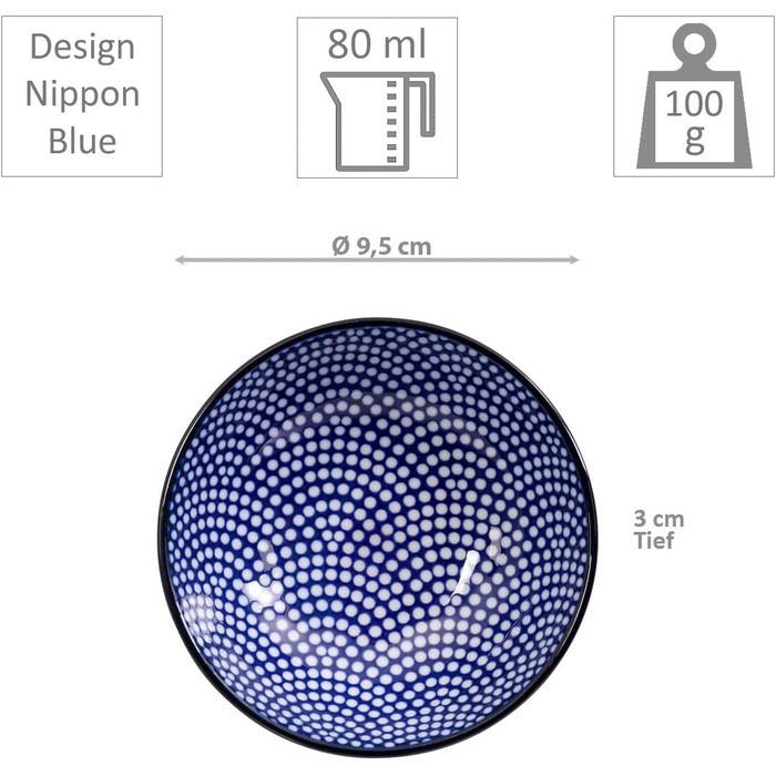 Набір для суші Tokyo Design Studio Nippon Blue (6 предметів), японський дизайн, порцеляна, блакитно-білий, з подарунковою упаковкою