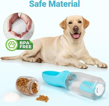 Турбунок для собак Zivacate 600 мл з контейнером для корму та пакетами для відходів - блакитний