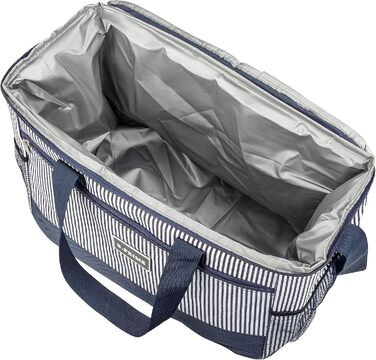 Термосумка B.PRIME 20L Classic Navy-Blue Striped - Ідеальна для пікніка, подорожей та відпочинку на природі