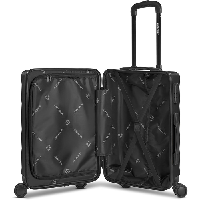 Набір валіз Smartbox Hartschalen 3-в-1 для жінок та чоловіків | Легкі та міцні валізи з ABS-пластику | 4 колеса, кодовий замок (Чорний, S (55 см))