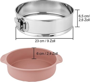 Форма для випічки Hikaproligt з нержавіючої сталі, Ø 26 см, кругла, з антипригарним покриттям та захистом від протікання, знімний дно, для чізкейків та тортів