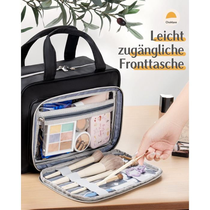 Косметичка для подорожей з петлею для підвішування для жінок – водонепроникна, з прозорим вікном, легка, рожева, середнього розміру (30x23x10 см)