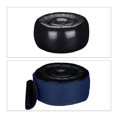 Relaxdays Inflatable Blue Padded Footstool