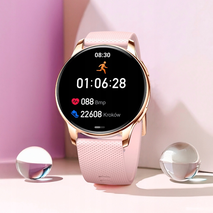 Смарт-годинник Emavo для жінок, золотий, у комплекті з 5 ремінцями