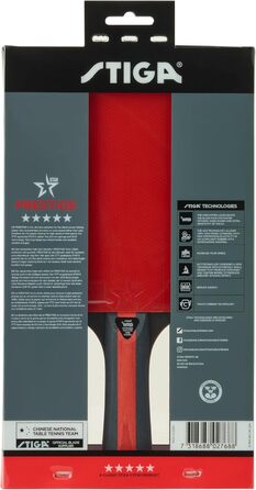Тенісний настільний ракетковий набір STIGA Prestige 5-Star – професійний, висока швидкість, ITTF-сертифікована гума, 2.0 мм губка, WRB технологія, зручна ручка