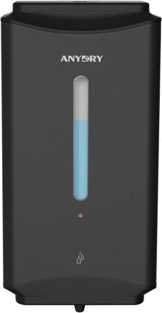 anydry AD1206 Commercial Wall Mount Automatic Liquid Soap Dispenser, Stainless Steel Finish, 1100ml Large Capacity (Matte Black)