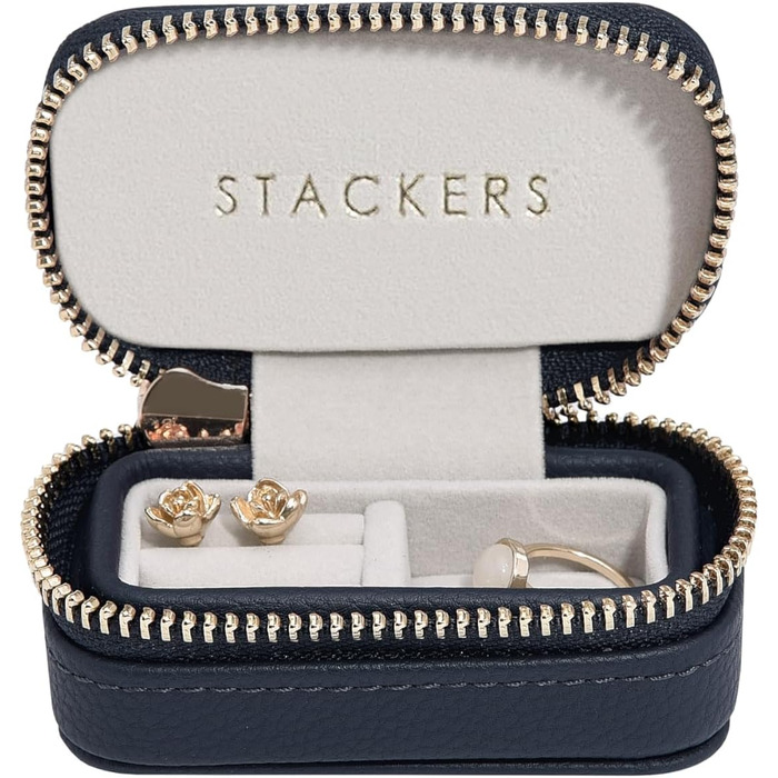 Скляна шкатулка для прикрас Stackers Klein у темно-синьому кольорі