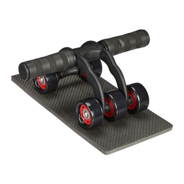 Relaxdays Abdominal Roller with 5 Wheels and Knee Pad