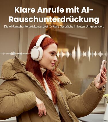 Навушники бездротові Edifier ES850NB з шумозаглушенням, Hi-Res Audio, Bluetooth 5.4, LDAC, 92 год роботи, слонова кістка