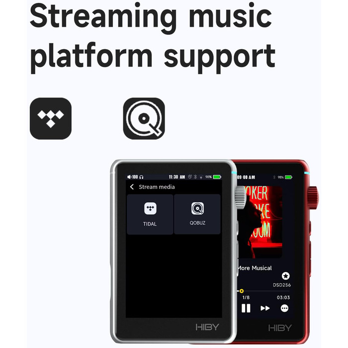 MP3-плеєр HiBy R3 II (2025) з Bluetooth 5.1, MQA, DSD, PCM, Tidal, Qobuz, 4.4mm BAL, 2TB, Чорний