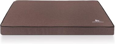 Ортопедичний лежак для собак Knuffelwuff Nantucket з велюру, ручної роботи, XL, 100 x 70 см, знімний чохол, можна прати, для великих, середніх та маленьких собак (колір: коричневий, розмір: 100 x 70 x 10 см)