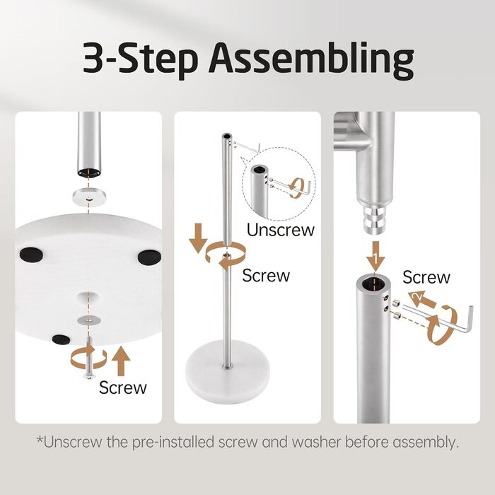 Підставка для рушників KES Gold, підлого типу, з нержавіючої сталі 18/8, з мамарморовою основою, BTH219-BZ, щітка, золота (2-х ярусна)