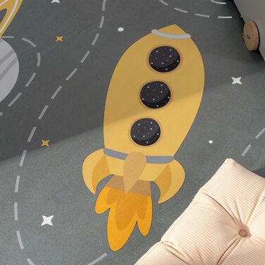 Дитячий килим Paco Home для хлопчиків та дівчаток, 140x200 см, сірий, антиковзний, сучасний килим в дитячу кімнату