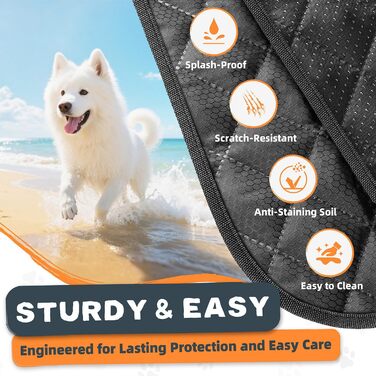 Захист для багажника автомобіля від собак: борти та захист від порогу - універсальний килимок для багажника, водонепроникний та стійкий до подряпин. Підходить для авто, універсалів, SUV (чорний, преміум)